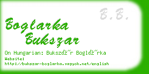 boglarka bukszar business card